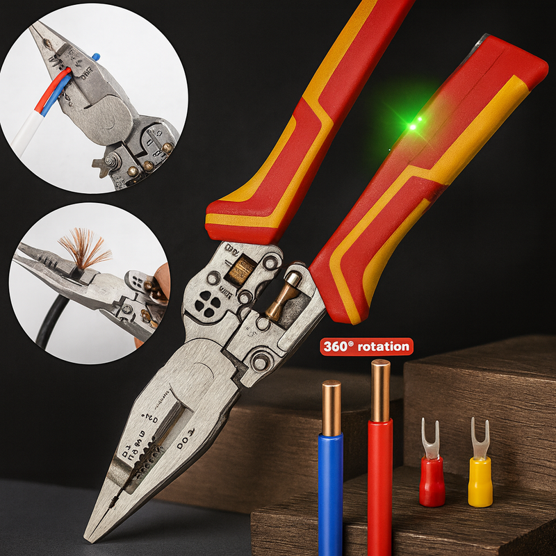 Super Alicate 8 Funções - Teste Elétrico, Corte e Manuseio de Fios