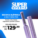 Escova Elétrica para Cabelos 2 em 1 Sem Fio